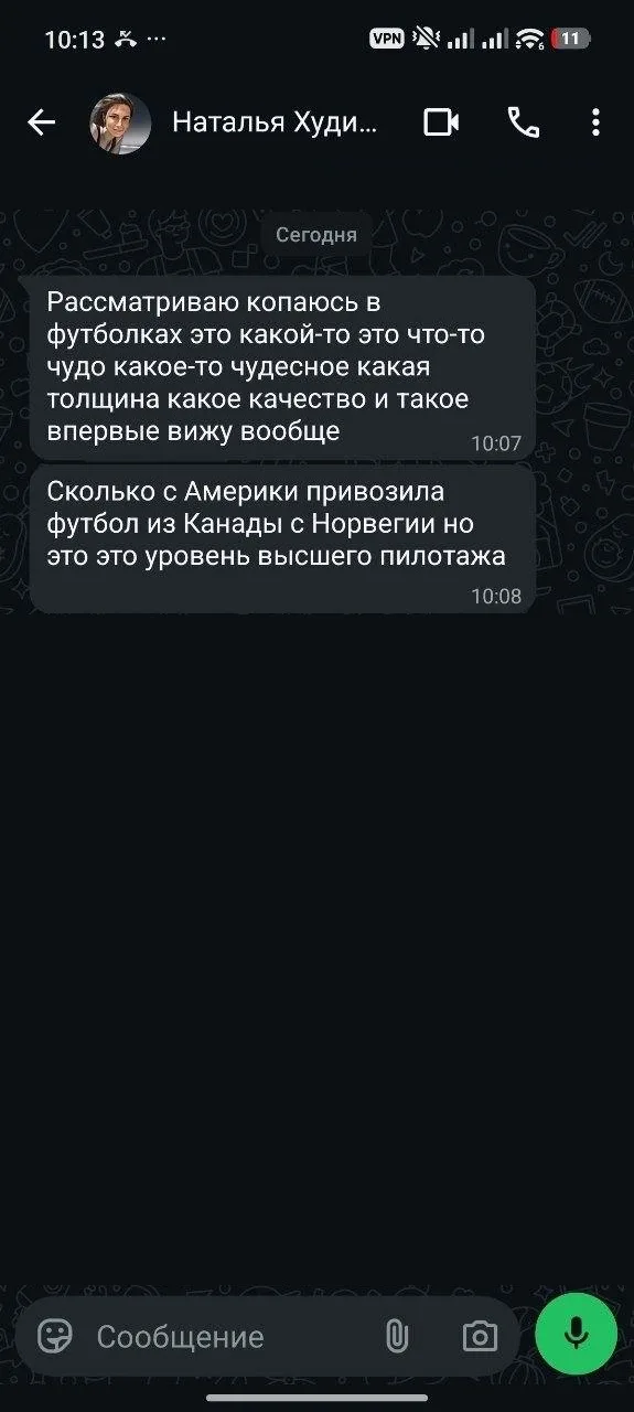 Скриншот переписки с заказчиком № 9